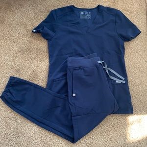 Figs Navy Blue scrub set XS